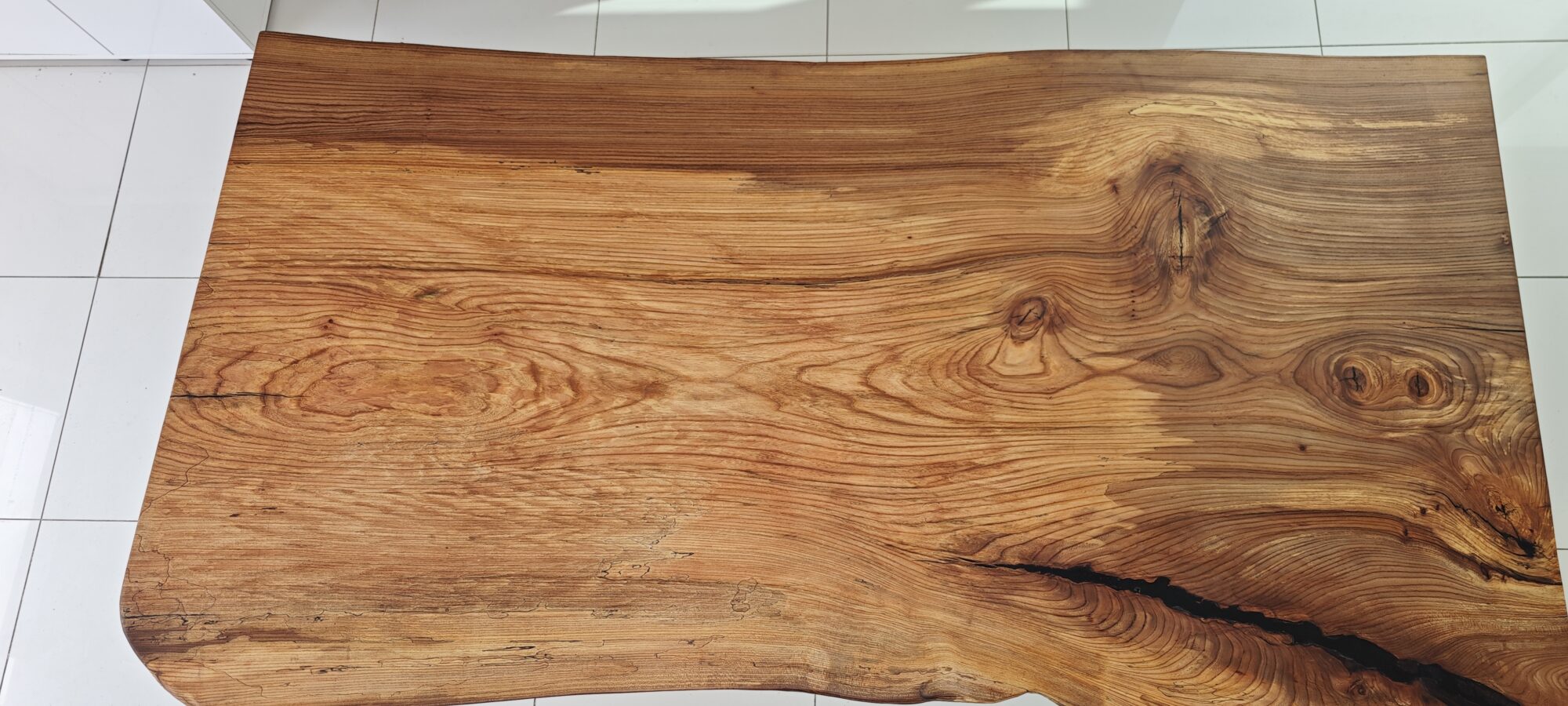 IN STOCK | English Elm Single-Slab Dining Tabletop | Live Edges | 8 Seater | 2.1m x 110cm | Choose Your Own Base, photo 7