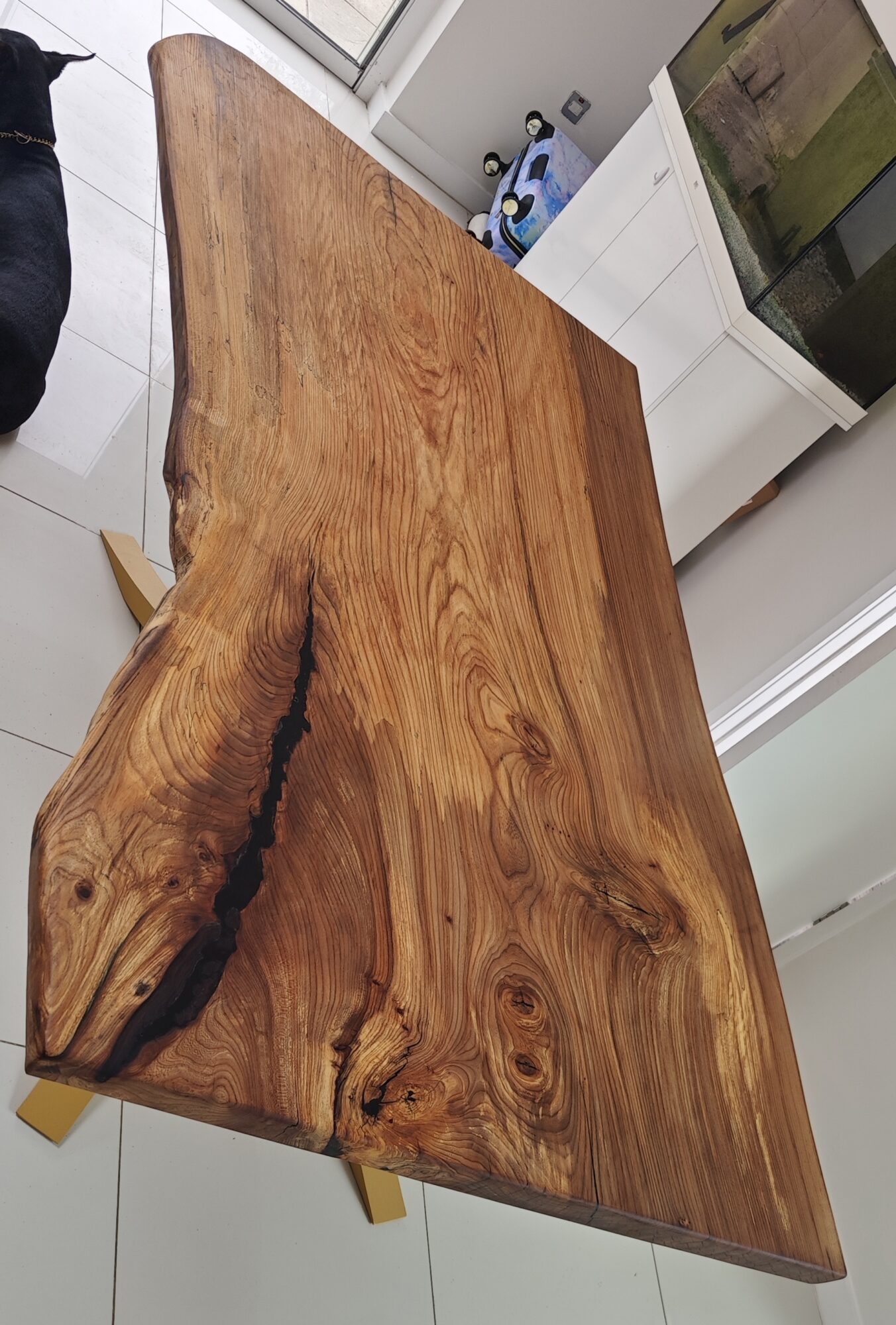 IN STOCK | English Elm Single-Slab Dining Tabletop | Live Edges | 8 Seater | 2.1m x 110cm | Choose Your Own Base, photo 4