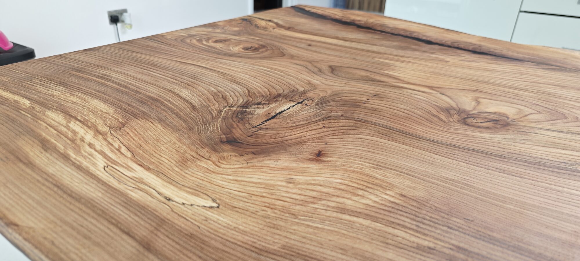 IN STOCK | English Elm Single-Slab Dining Tabletop | Live Edges | 8 Seater | 2.1m x 110cm | Choose Your Own Base, photo 13
