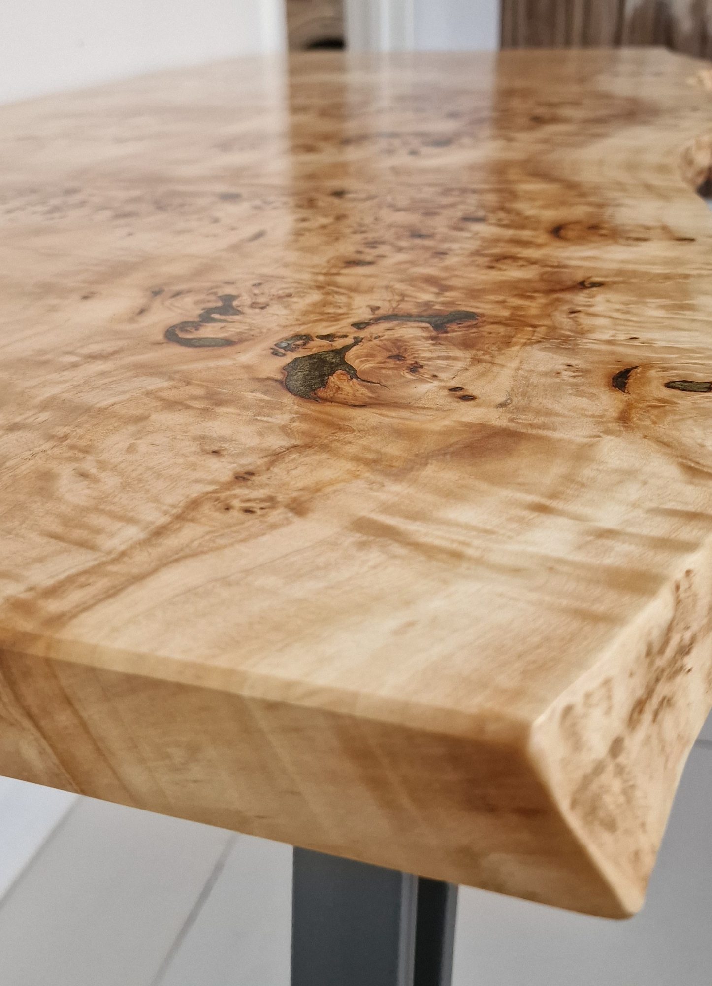 Live Edge Desk | Solid Mappa Burr Wood | Live Edge | Handmade | 120cm x 60cm, photo 4