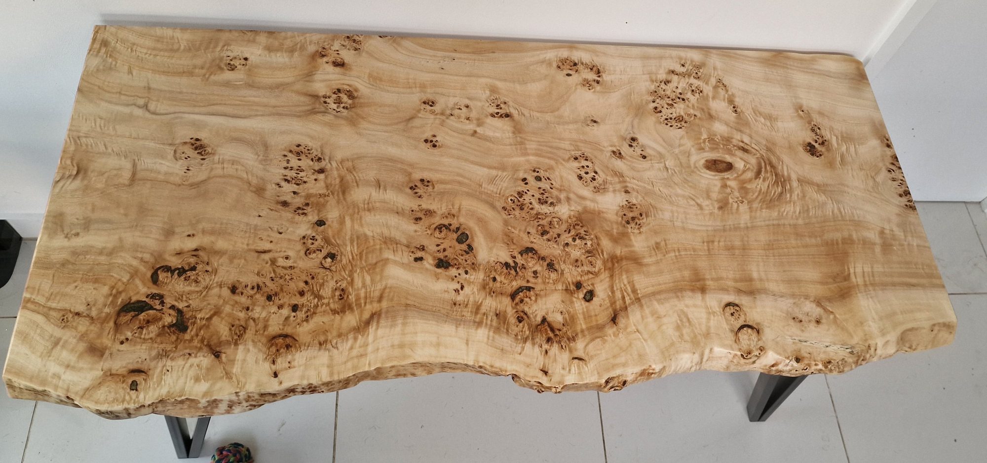 Live Edge Desk | Solid Mappa Burr Wood | Live Edge | Handmade | 120cm x 60cm, photo 10