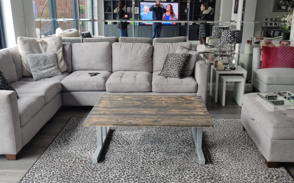 Reclaimed Rustic Wood Coffee Table | Recycled Wood | Steel Fabricated Legs, photo 4