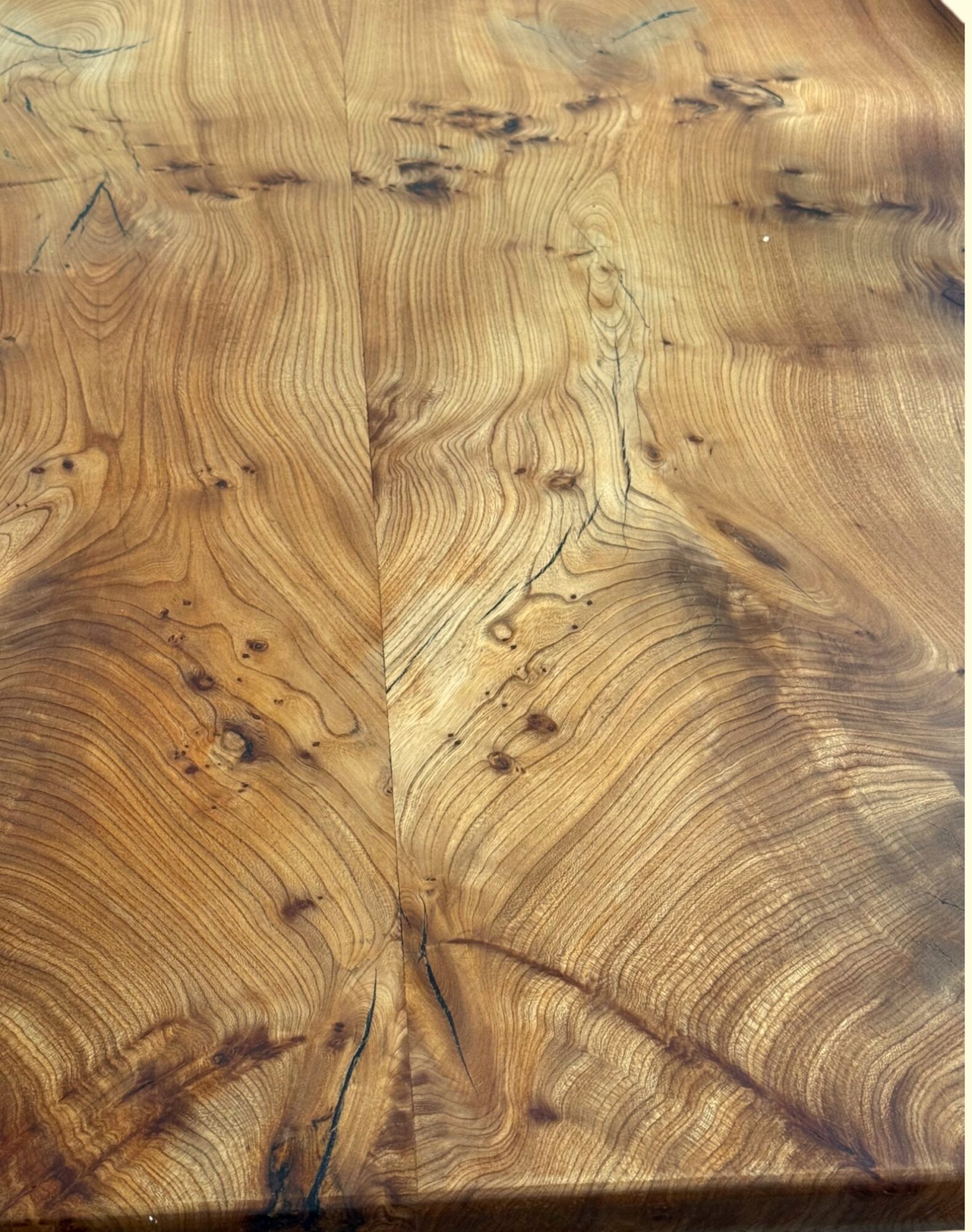 SOLD | English Elm Handcrafted Dining Table | 2.5m x 100cm | Live Edges | Seats 8-10 | Choose Your Own Legs, photo 17