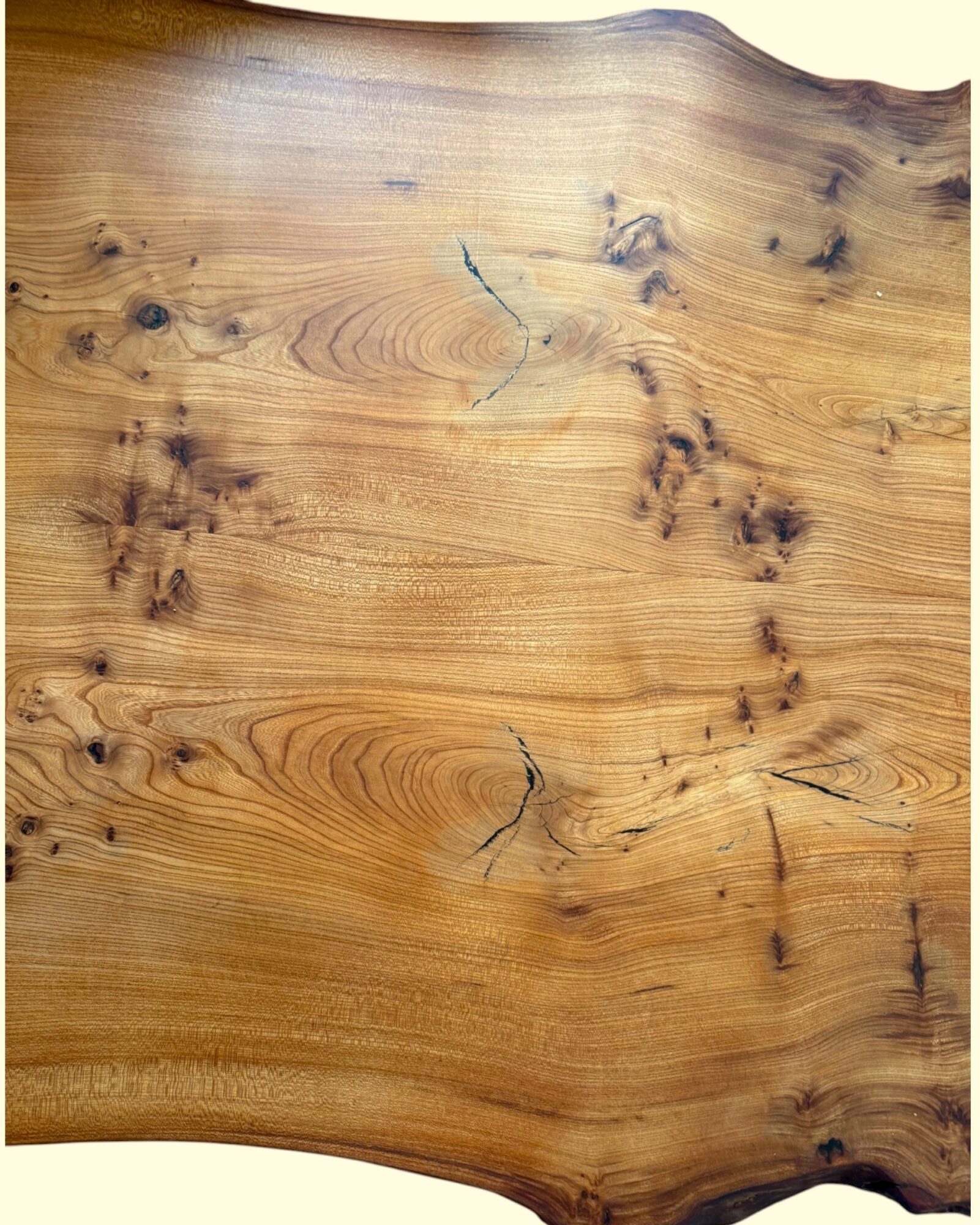 SOLD | English Elm Handcrafted Dining Table | 2.5m x 100cm | Live Edges | Seats 8-10 | Choose Your Own Legs, photo 20