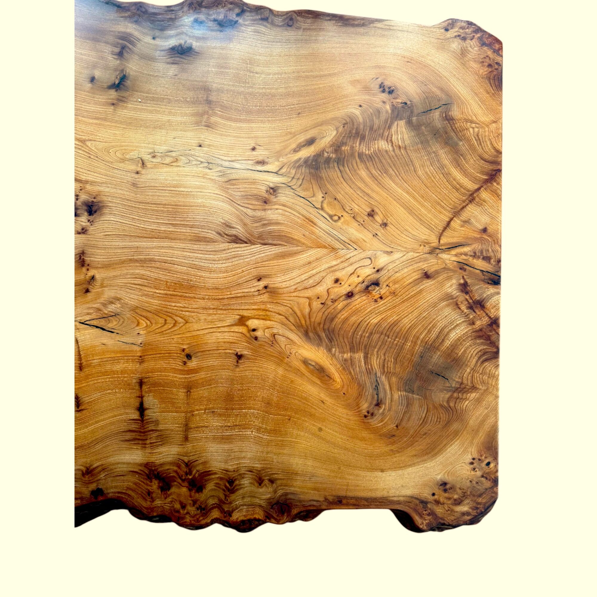 SOLD | English Elm Handcrafted Dining Table | 2.5m x 100cm | Live Edges | Seats 8-10 | Choose Your Own Legs, photo 15