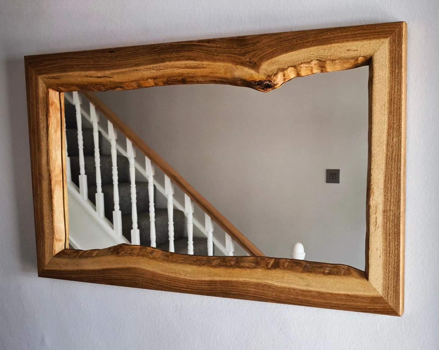 french oak live edge mirror interior design idea