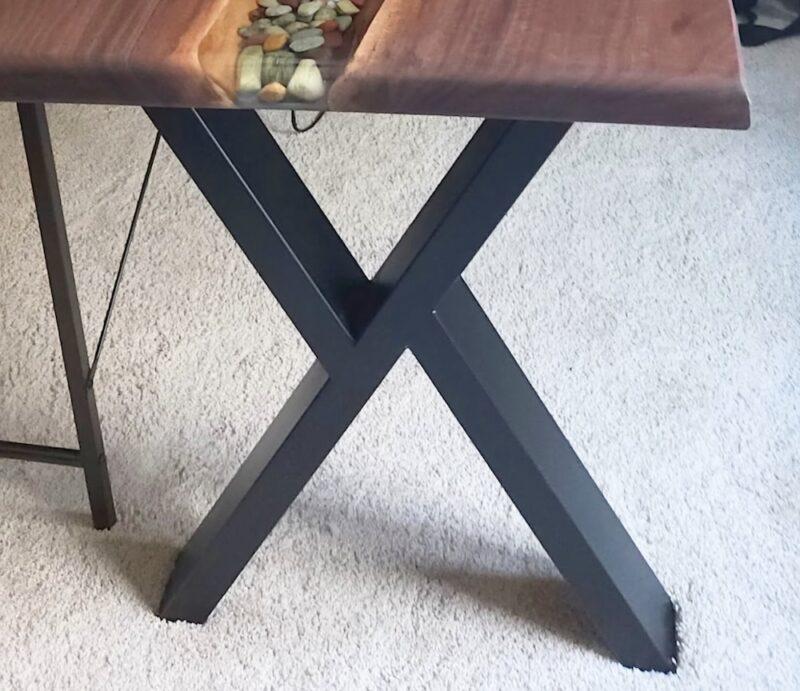 Heavy X steel table legs