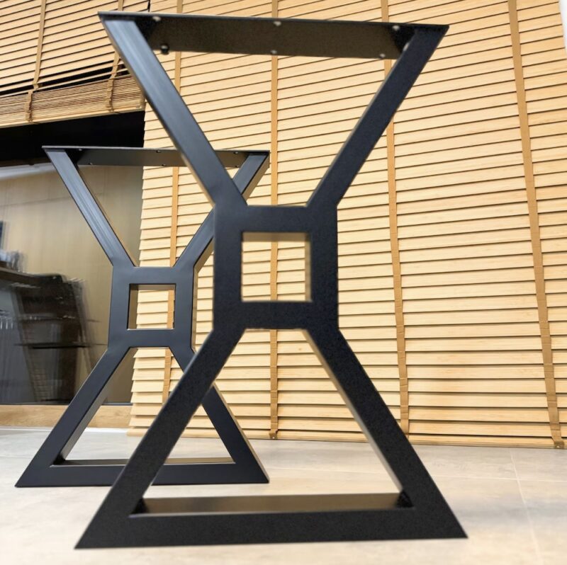 Box X steel table legs