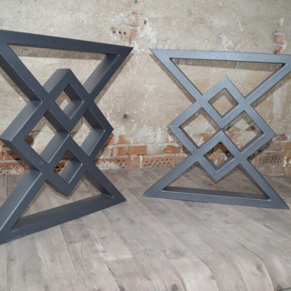 Mega Diamond Steel Table Legs – Solid Thick Steel – Custom Size & Colour