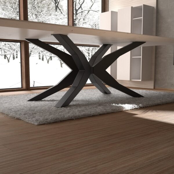 Crossed Beam Spider Steel Table Base – Custom Size & Colour