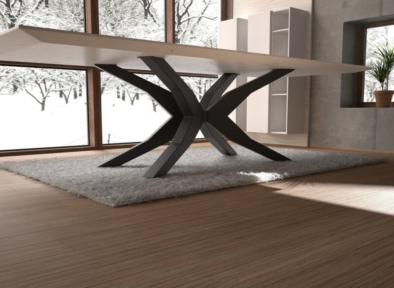 Crossed Beam Spider steel table legs