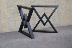 Elegance Steel Table Legs - Handmade in UK - Set of 2 | Custom Size and Colour |  [2TR8040 100]
