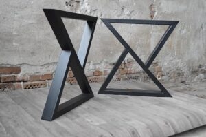 Z-Shape Steel Table Legs - UK Handcrafted - Custom Sizes - Powder Coated [ZST84-S100]