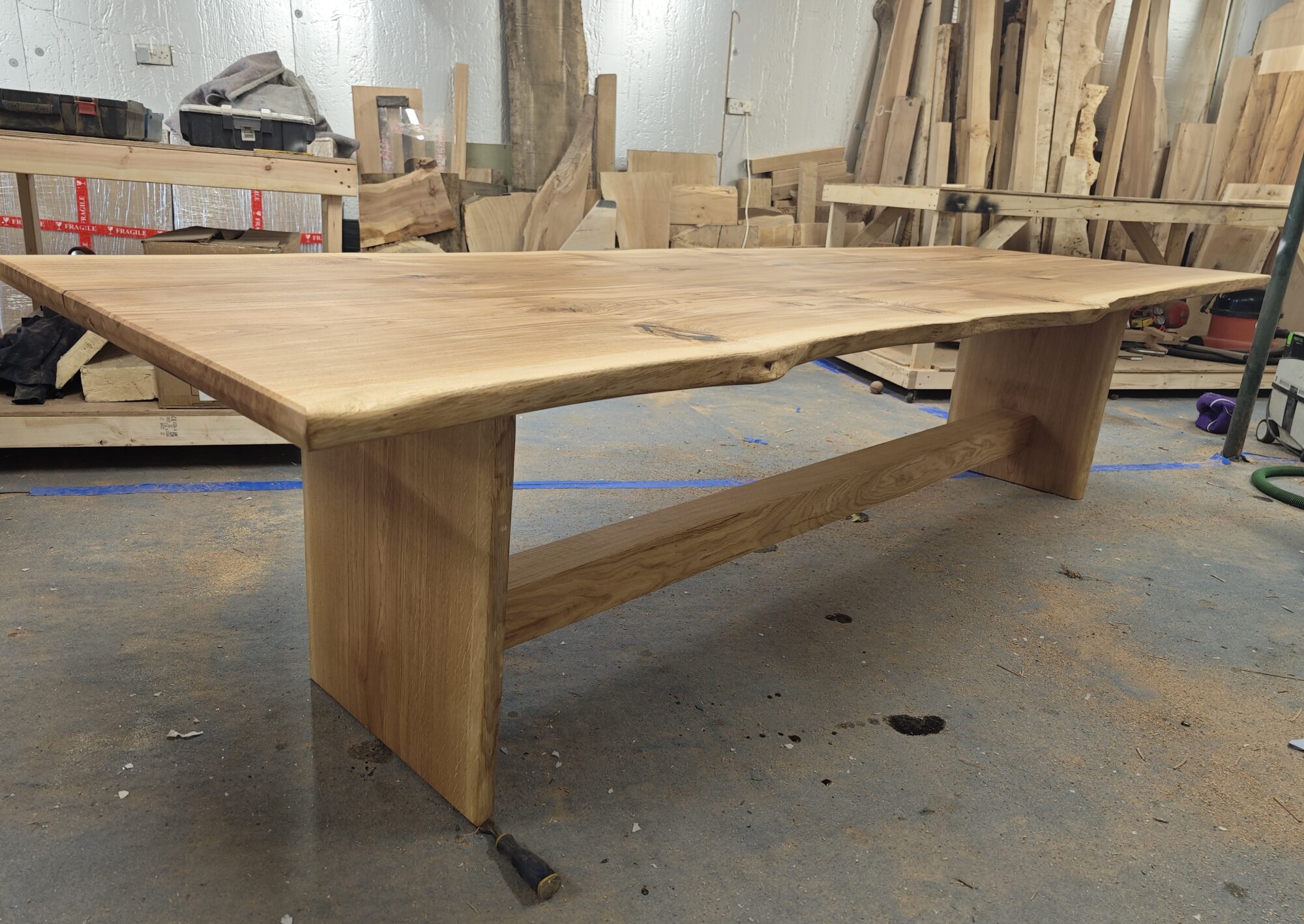 French oak dining table, 3.2 metres by 1.2