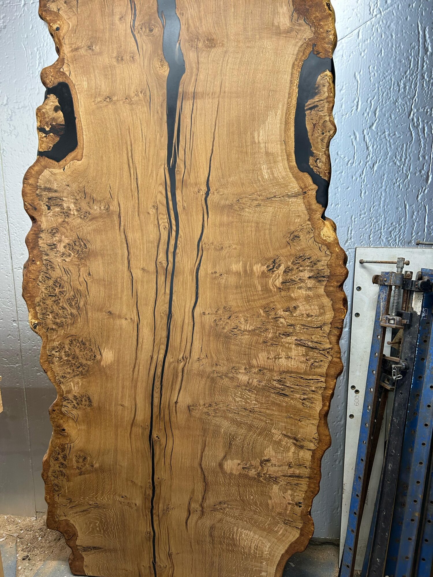 SOLD | Pippy Oak Single-Slab Tabletop | Live Edges | 10 Seater | 2.2m x 120cm | Choose Your Own Base