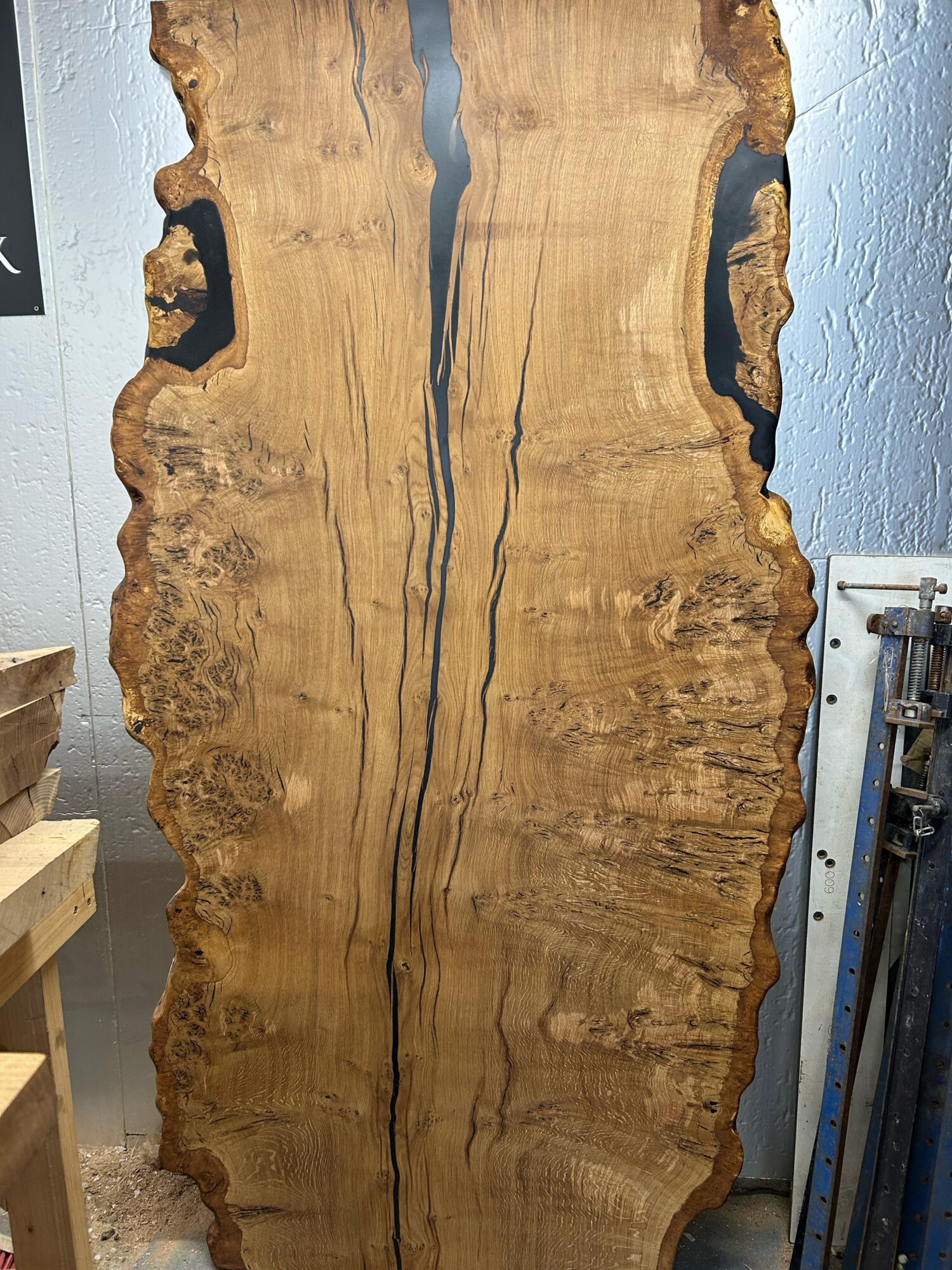 SOLD | Pippy Oak Single-Slab Tabletop | Live Edges | 10 Seater | 2.2m x 120cm | Choose Your Own Base, photo 4