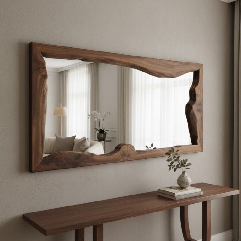 English Elm Mirror on a wall