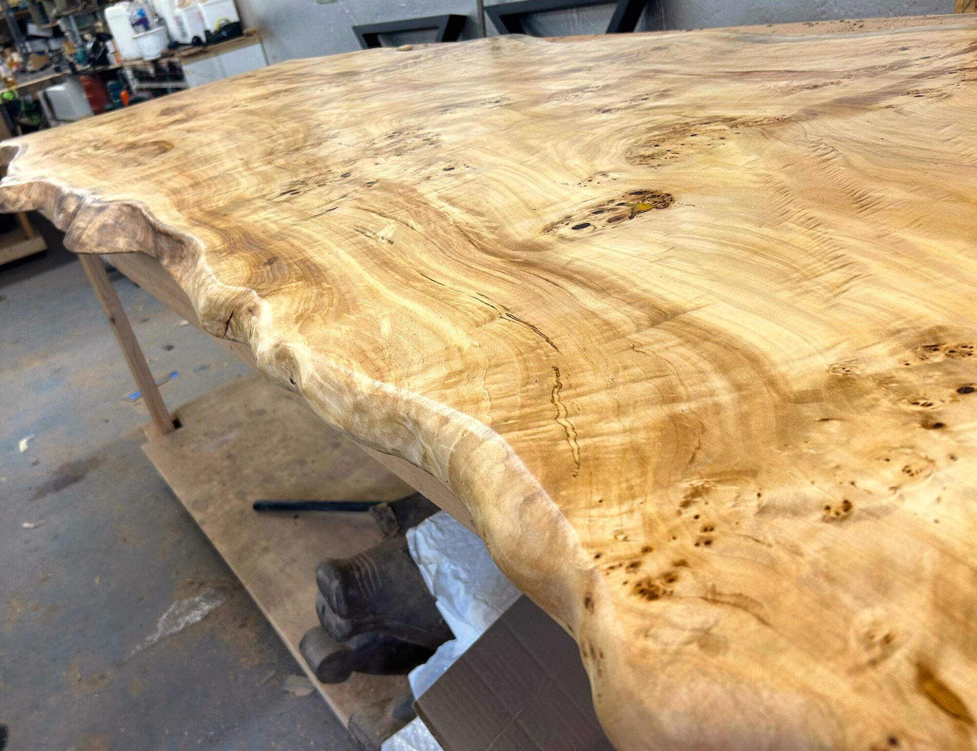 IN STOCK | Mappa Burr Single-Slab Tabletop | Live Edges | 10 Seater | 2.4m x 100cm | Choose Your Own Base, photo 8