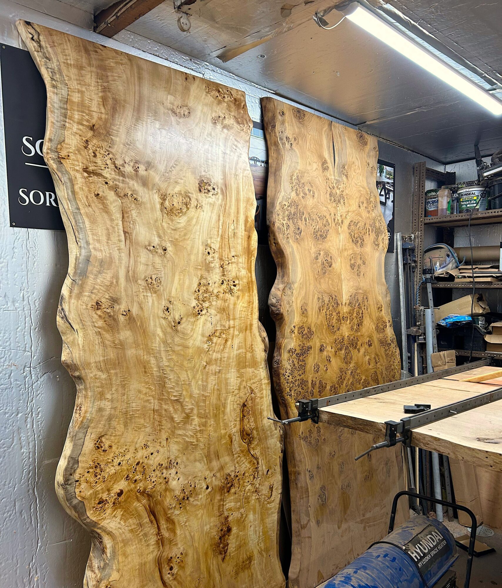 IN STOCK | Mappa Burr Single-Slab Tabletop | Live Edges | 10 Seater | 2.4m x 100cm | Choose Your Own Base, photo 3