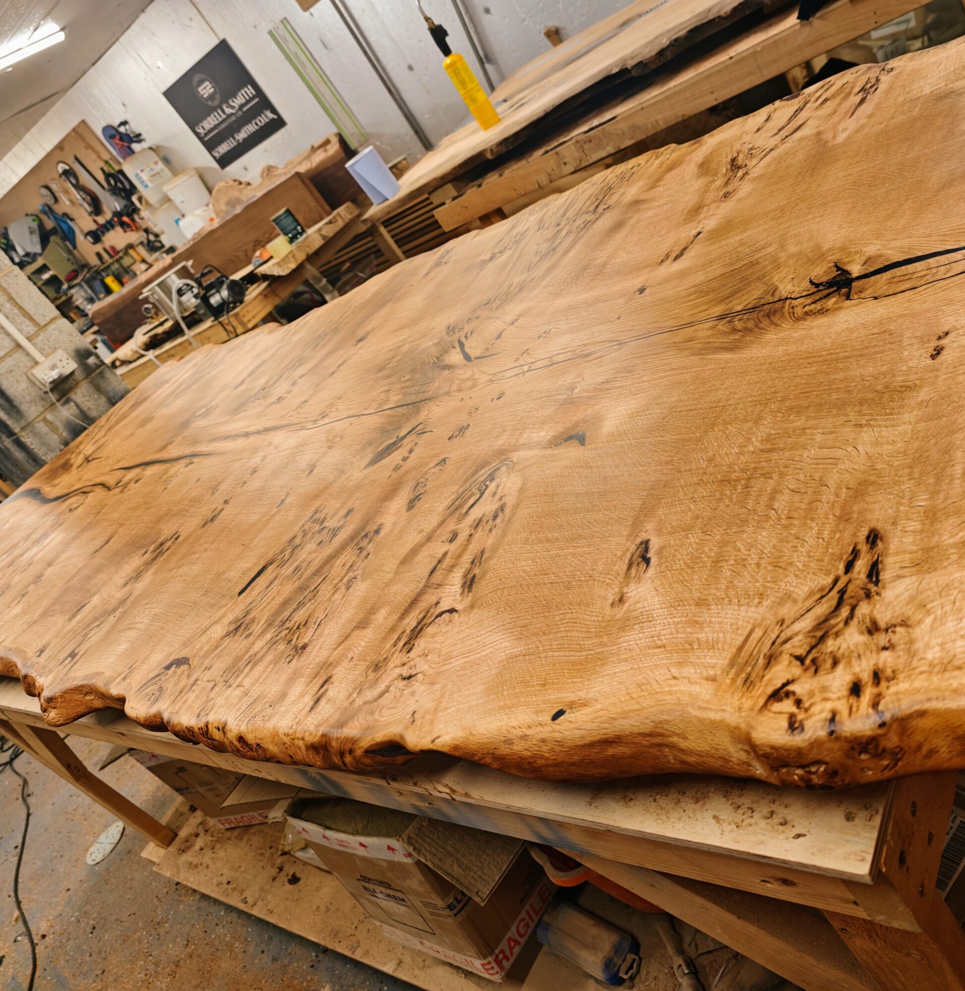 IN STOCK | Mega Burr Oak Single-Slab Tabletop | Live Edges | 12 Seater | 300cm x 120cm | Choose Your Own Base, photo 3