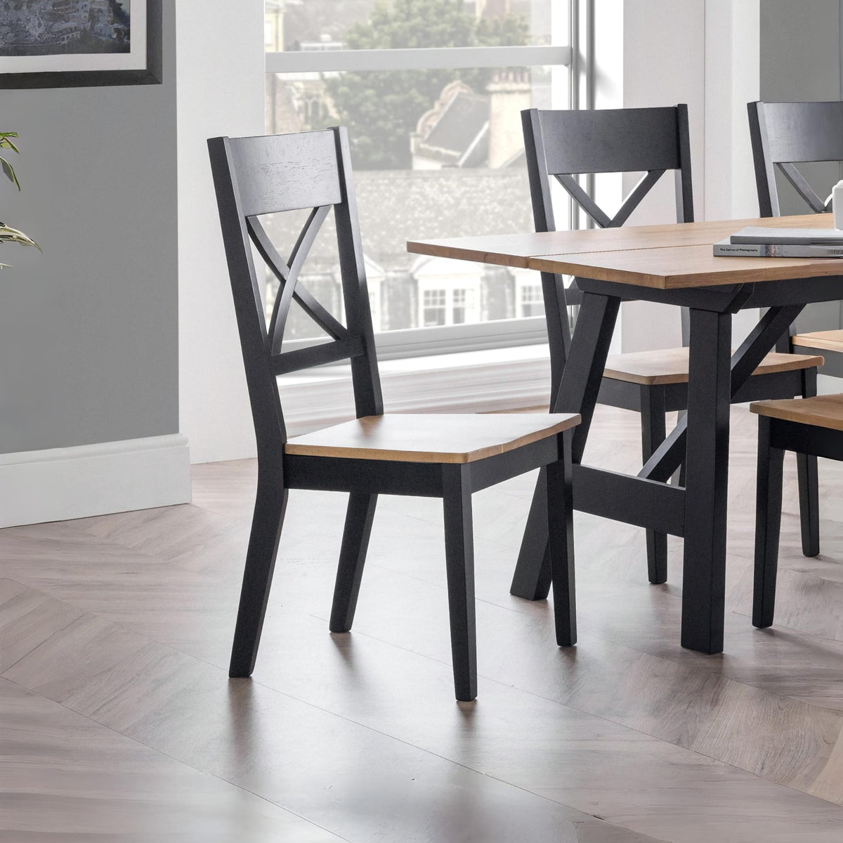 Brera dining chair in Black and Oak